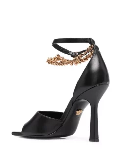 Versace BLACK/GOLD Sandales Medusa à Chaînette Femme -Pas Cher Versace Boutique 16883225 34218063 600