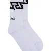 Versace Chaussettes Nervurées à Logo Imprimé Homme