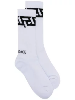 Versace Chaussettes Nervurées à Logo Imprimé 2W020