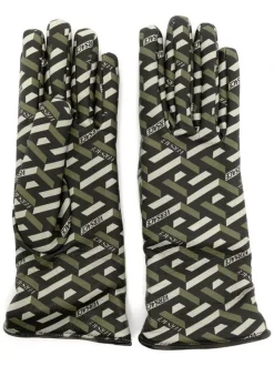Versace Gants En Cuir à Imprimé Greca Femme