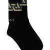 Versace Chaussettes Nervurées à Logo Imprimé Homme