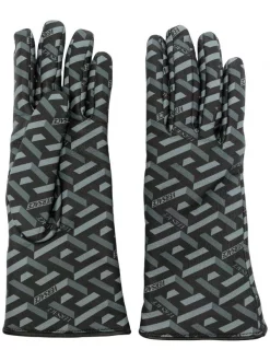 Versace 5B050 Gants à Logo Imprimé Femme