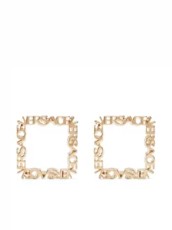 Versace Puces D'oreilles Carrées à Logo Femme