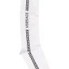 Versace 2W020 WHITE + BLACK Chaussettes à Bords Greca Femme