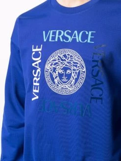 Versace 1U600 Lapis Sweat à Imprimé Medusa Head Homme -Pas Cher Versace Boutique 16905952 33662443 600