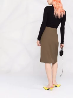 Versace Jupe Mi-longue Drapée 1K250 KHAKI -Pas Cher Versace Boutique 16907173 33652848 600