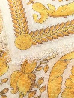 Versace écharpe à Imprimé Baroque 5W050 WHITE + GOLD -Pas Cher Versace Boutique 16907183 33645183 600