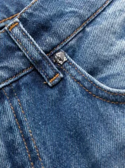 Versace 2D110 MEDIUMBLUE+WHITE Jean Droit à Effet Délavé Homme -Pas Cher Versace Boutique 16907185 33653070 600