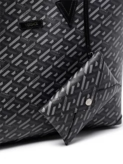 Versace Sac Cabas La Greca 5B05E BLACK GREY RUTHENIUM -Pas Cher Versace Boutique 16911384 36603916 600