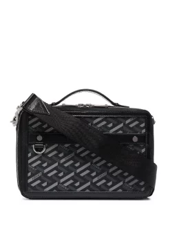 Versace Sac Porté épaule à Imprimé La Greca 5B05E NERO/GRIGIO