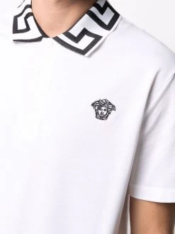 Versace A2048 WHITE BLACK Polo à Plaque Medusa Homme -Pas Cher Versace Boutique 16914756 33738294 600