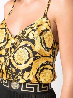 Versace Débardeur En Soie à Imprimé Barocco Femme -Pas Cher Versace Boutique 16934657 33806220 600
