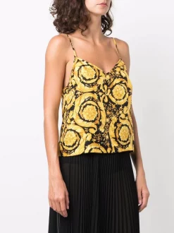 Versace Débardeur En Soie à Imprimé Barocco Femme -Pas Cher Versace Boutique 16934657 33806230 600