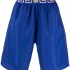 Versace Short De Bain à Bordure Greca Homme