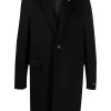 Versace 1B000 BLACK Manteau à Simple Boutonnage Homme