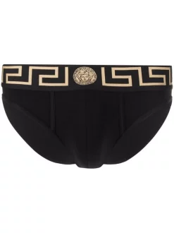 Versace A80G Black Gold Greek Key Slip à Motif Medusa Homme