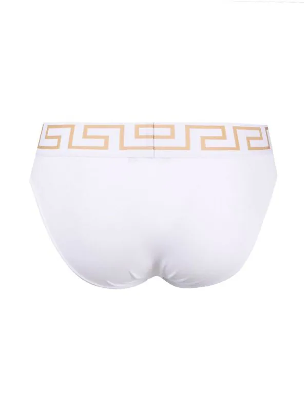 Versace Slip à Motif Medusa A81H WHITE GREEK GOLD 2 Versace Slip à Motif Medusa A81H WHITE GREEK GOLD – Image 2