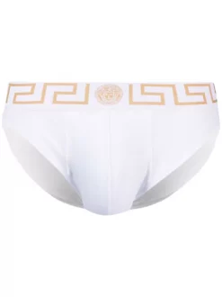 Versace Slip à Motif Medusa A81H WHITE GREEK GOLD