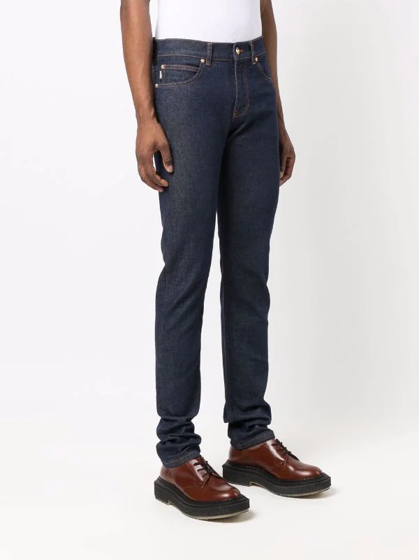 Versace Jean Slim à Coutures Contrastantes 1D100 DARK BLUE 3 Versace Jean Slim à Coutures Contrastantes 1D100 DARK BLUE – Image 3