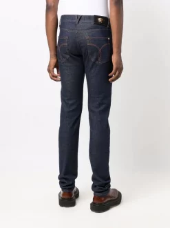 Versace Jean Slim à Coutures Contrastantes 1D100 DARK BLUE 10 Versace Jean Slim à Coutures Contrastantes 1D100 DARK BLUE -Pas Cher Versace Boutique 16949382 33834084 600