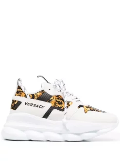 Versace DBN9 BIANCO + NERO + ORO Baskets Chain Reaction Homme