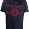 Versace 1U610 NAVY T-shirt à Logo Brodé Homme