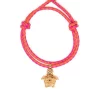 ( Nouvelle Collection ) Versace Bracelet Medusa à Bride Tressée 2O15V DARK ORANGE FUCHSIA VERSACEGOLD