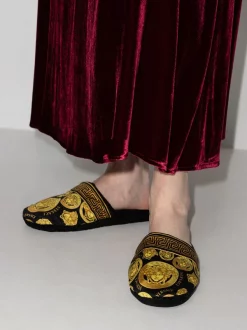 Versace Chaussons Medusa Z7011 NERO-ORO -Pas Cher Versace Boutique 16961990 37618899 600