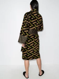 Versace Z7150 KAKHI Peignoir La Greca En Jacquard Femme -Pas Cher Versace Boutique 16961997 36440339 600