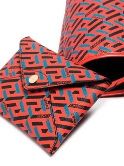 Versace Sac Cabas à Motif La Greca 5R08V ORANGE PEEL + REGAL BLUE ORO -Pas Cher Versace Boutique 16964009 36607374 600