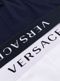 Versace A401 BIANCO/ BLU Lot De Deux Slips à Bande Logo Homme -Pas Cher Versace Boutique 16967154 35649372 600