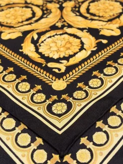Versace Foulard En Soie à Imprimé Baroque I7900 BLACK GOLD -Pas Cher Versace Boutique 16976580 33993641 600