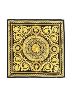 Versace Foulard En Soie à Imprimé Baroque I7900 BLACK GOLD -Pas Cher Versace Boutique 16976580 33993643 600