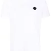 Versace 2W300 WHITE T-shirt à Logo Brodé Medusa Homme