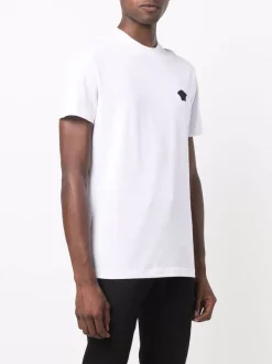 Versace 2W300 WHITE T-shirt à Logo Brodé Medusa Homme -Pas Cher Versace Boutique 16984757 33929174 600
