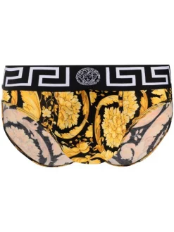 Versace Slip à Imprimé Barocco 5B000 BLACK+GOLD