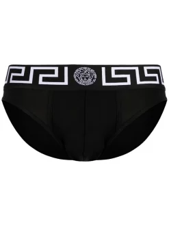 Versace A89C Maillot De Bain à Logo Brodé Homme