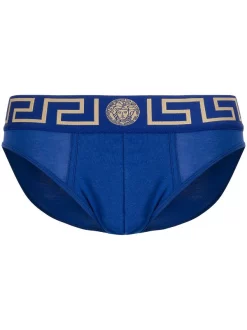 Versace Slip à Logo Brodé Homme