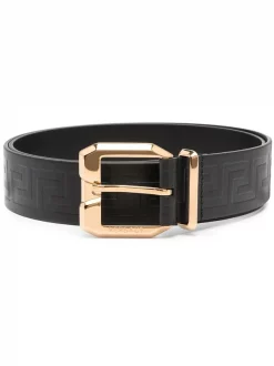 Versace Ceinture La Greca En Cuir Homme
