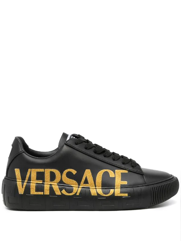 Versace Baskets Greca à Logo Imprimé Femme 1 Versace Baskets Greca à Logo Imprimé Femme