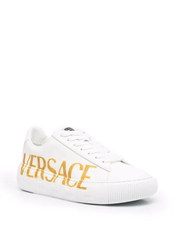 ( Nouvelle Collection ) Versace Baskets Lacées à Logo Imprimé Femme 2 ( Nouvelle Collection ) Versace Baskets Lacées à Logo Imprimé Femme – Image 2