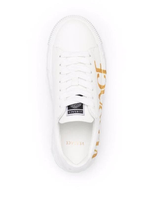 ( Nouvelle Collection ) Versace Baskets Lacées à Logo Imprimé Femme 4 ( Nouvelle Collection ) Versace Baskets Lacées à Logo Imprimé Femme – Image 4
