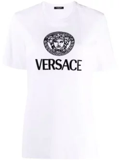 Versace T-shirt à Logo Imprimé Femme