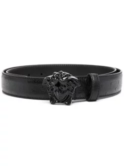 Versace Ceinture Medusa à Boucle Logo 1B09V BLACK-BLACK-VERSACE GOLD