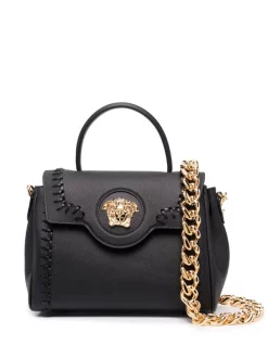 Versace 1B00V BLACK VERSACEGOLD Sac Cabas Medusa à Plaque Logo Femme