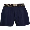 Versace A70W Blu+oro Short De Bain à Bordure Greca Homme