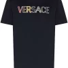 ( Positively Conscious ) Versace T-shirt à Logo Appliqué 1U610 NAVY