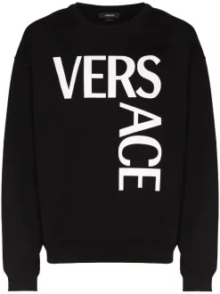 Versace 1B000 NERO Sweat à Logo Imprimé Homme
