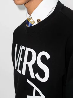 Versace 1B000 NERO Sweat à Logo Imprimé Homme -Pas Cher Versace Boutique 17110834 36148826 600