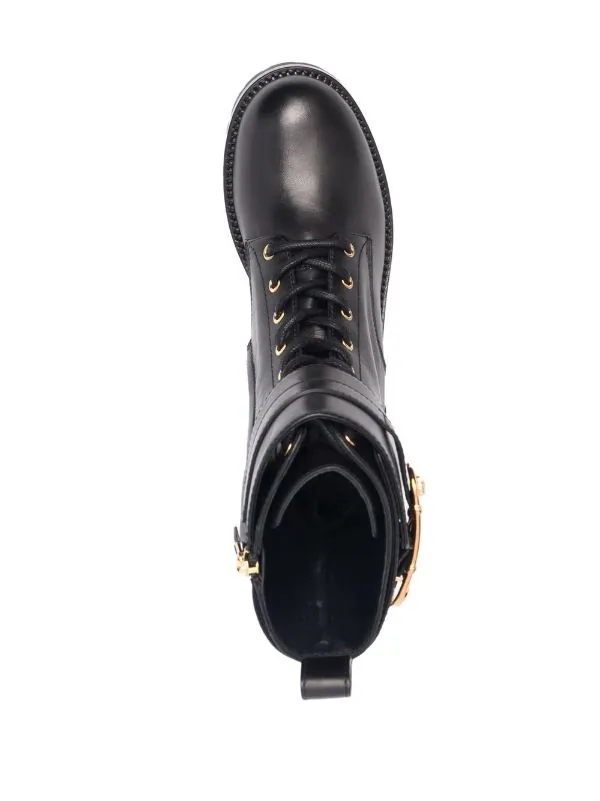 ( Access Edit ) Versace KV041 BLACK/ VERSACE GOLD Bottines Medusa Pin à Lacets Femme 4 ( Access Edit ) Versace KV041 BLACK/ VERSACE GOLD Bottines Medusa Pin à Lacets Femme – Image 4